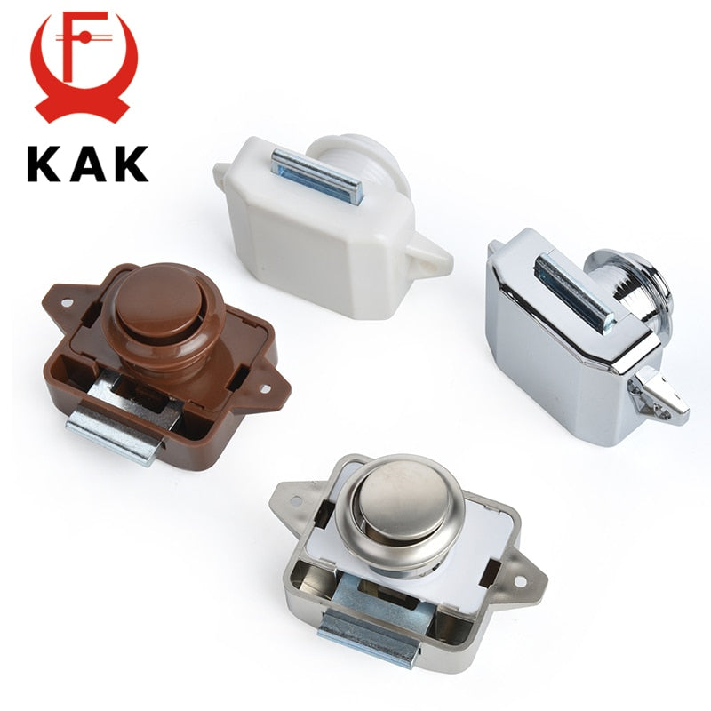 KAK 10 Uds Camper Car Push Lock RV Caravan Boat Motor Home Gabinete Cajón Pestillo Botón Cerraduras Muebles Cerradura de puerta Hardware