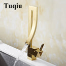 Basin Faucets Rose Gold Brass Faucet Square Bathroom Sink Faucet Single Handle Deck Mounted Toilet Hot And Cold Mixer Water Tap