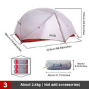 BSWolf 2 Persons Camping Tent Ultralight 20D 380T Nylon Double Layer Waterproof Backpacking Tent for Hiking Travel with free mat