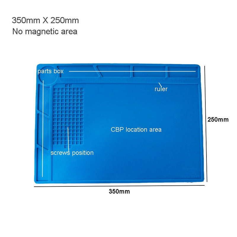 S-160 Silicone Pad Desk Platform 45x30cm for Soldering Station Iron Phone PC  Repair Mat Magnetic Heat Insulation No Lead