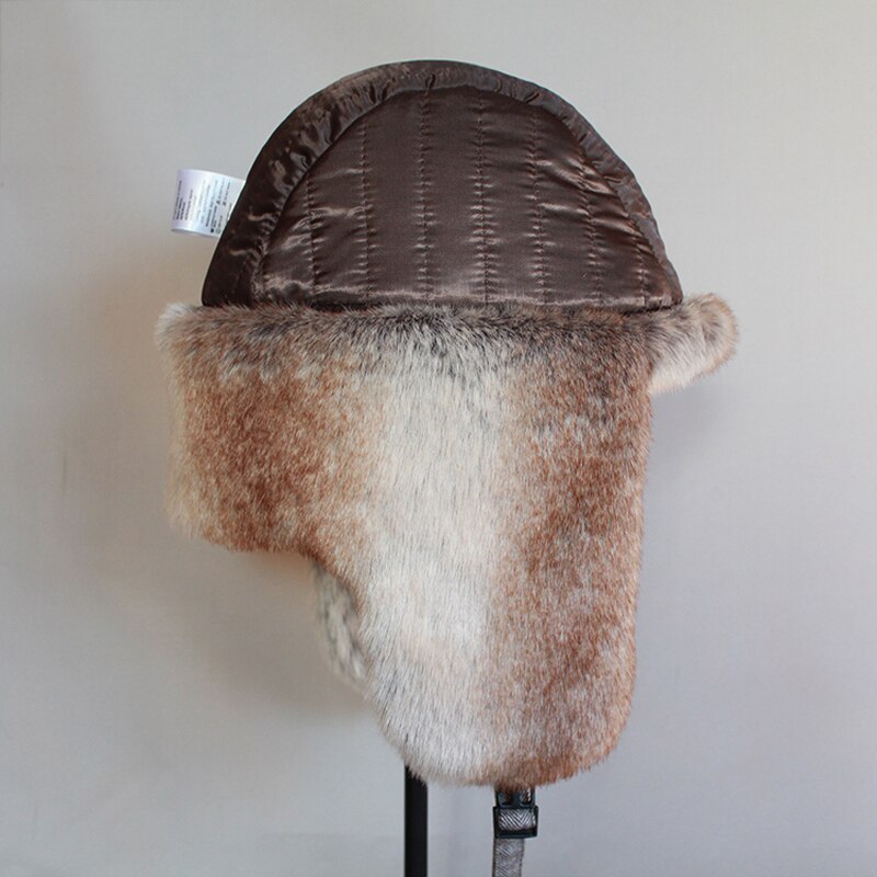 Sombrero de cazador de soldado ruso, sombrero de bombardero de invierno para hombres y mujeres, sombreros cálidos de piel sintética con orejeras