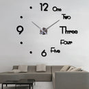 3D DIY Large Wall Clock Modern Design Silent Wall Sticker Clock Acrylic Mirror Self adhesive Wall Clocks Living Room Home Decor