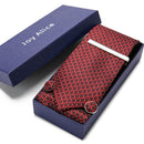Gift Box 38 styles Tie Set Hanky Cufflinks With Gift Box Jacquard Woven Neckties Set For Men Wedding Party Lots of  accessories