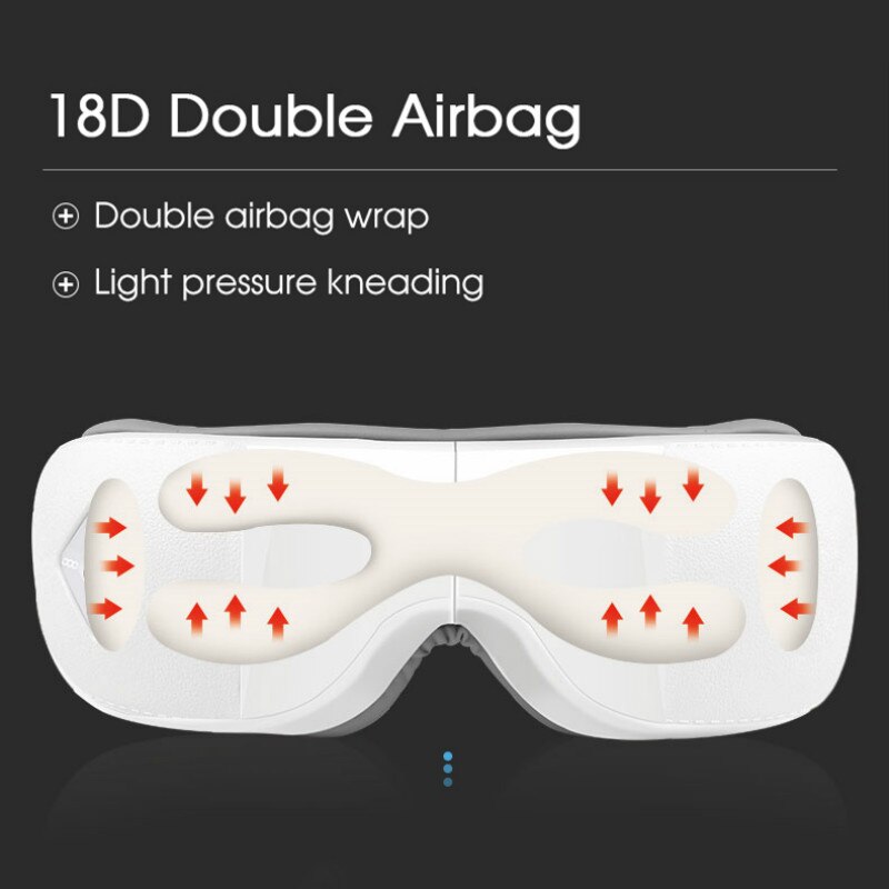 Jinkairui Smart Airbag Vibrations-Augenmassagegerät Heizungs-Augenpflege-Instrument mit Bluetooth-Musik lindert Müdigkeit Augenringe