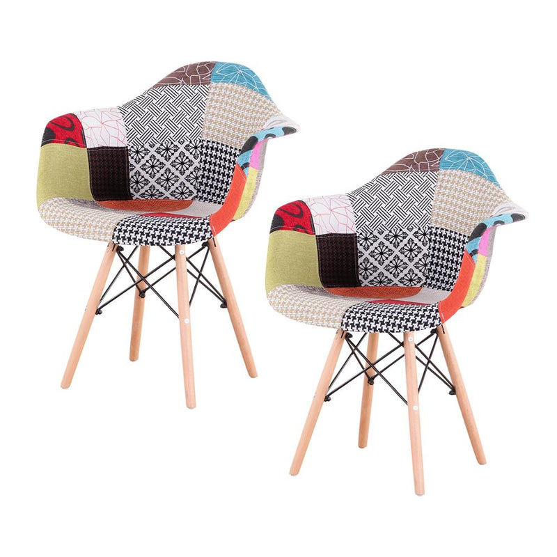 2 unids/set de sillas de comedor medievales con hermoso y duradero patrón de retazos sillón nórdico para sala de estar comedor cocina