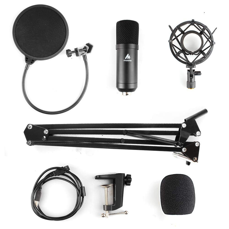 MAONO USB-Mikrofon-Kit Professionelles Podcast-Kondensatormikrofon 192 KHZ/24 BIT Für PC Karaoke Youtube Studio-Aufnahmemikrofon A04