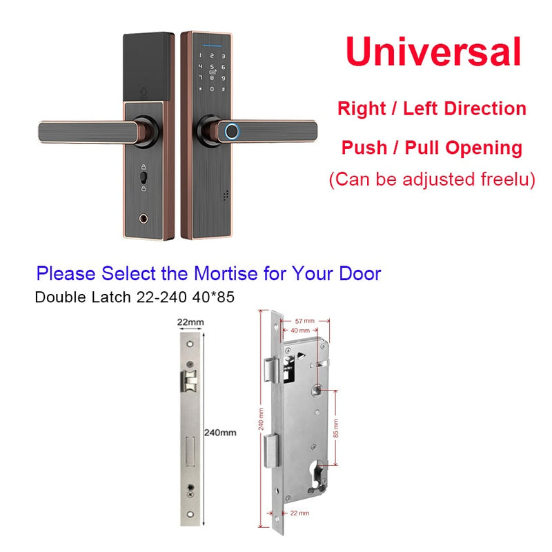 YOHEEN Wifi Electronic Smart Door Lock With Tuya App, Security Biometric Fingerprint Lock Password RFID Card