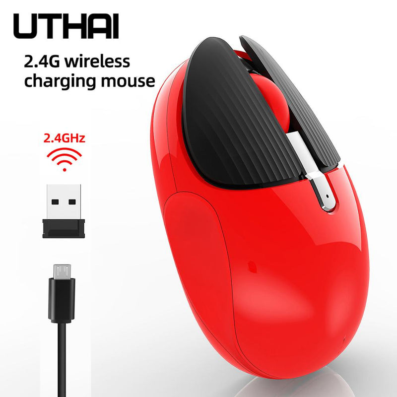 T37 Wireless Mouse USB1600dpi Rechargeable Office USB Mouse 2.4G Optical Mouse, Ergonomic Mouse for Laptop Desktop Sleep