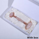 Slimming Massager Rose Quartz Roller Natural Jade Roller Microneedle Roller Jade Spatula Three-piece Skin Care Facial Massager