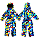 Children's winter outdoor bodysuit ski suit windproof snow and water plus velvet thickening snow town ski equipment bodysuit