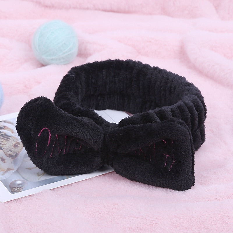 Fruit Animal Headband For Women Coral Fleece Hair Band Bow Washing Face Makeup Headband Female Scrunchie Turban Hair Accessories