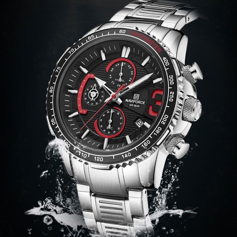 NAVIFORCE Chronograph Watch Mens Watches Top Brand Fashion Business Wristwatch Sport Quartz Date Waterproof Clock Male 2020 New