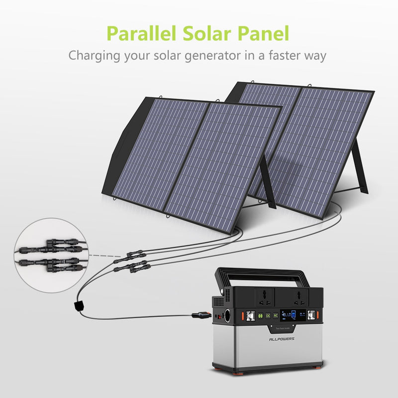 ALLPOWERS Solarladegerät 18V100W Faltbarer Solarpanelanzug für tragbares Kraftwerk/Generator Outdoor Travel Camping