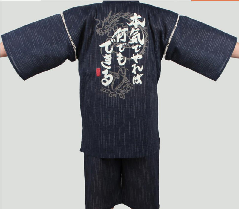 Traditioal Japanese Pajamas Sets Men Yukata Kimono Cotton Male Loose Japan Home Clothing Sleepwear Bathrobe Leisure Wear A52508