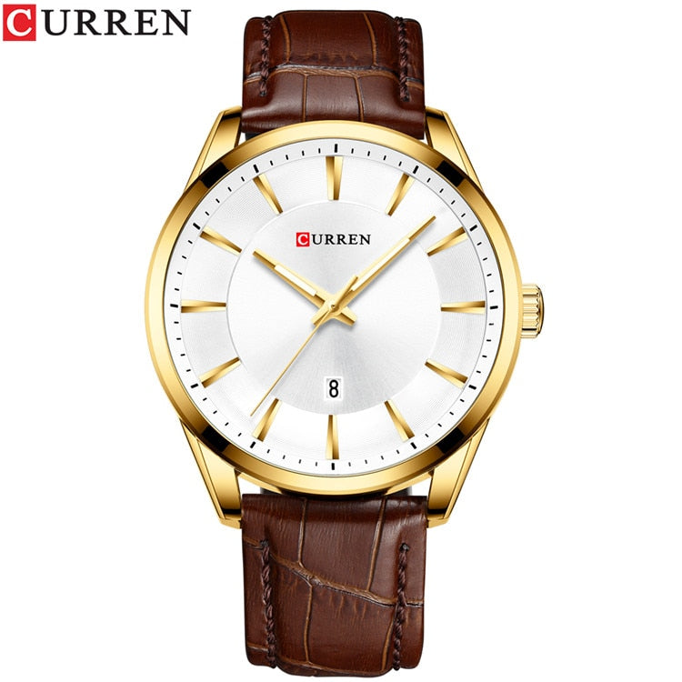 CURREN Neue Quarzuhren für Männer Lederband Männliche Armbanduhren Top Luxusmarke Business Herrenuhr Reloj Hombres