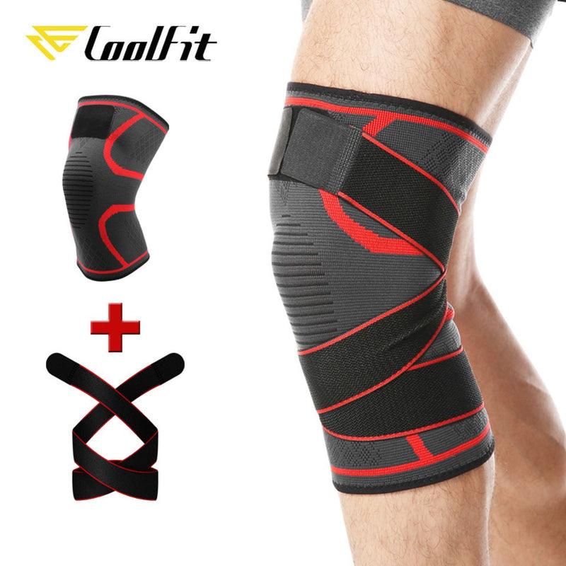 CoolFit 1PCS Dual-use Pressurized Knee Pads Strap Removable Knee Brace Support Crossfit Fitness Running Sports Knee Protector