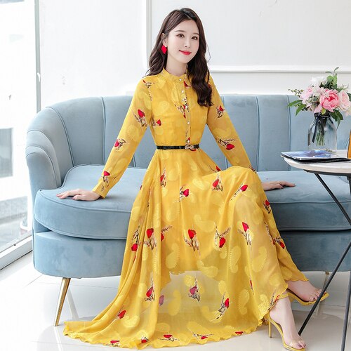 Vintage gasa negro Casual Midi vestido 2022 Otoño Invierno elegante mujer Boho Prom Maxi vestido fiesta manga larga boda Vestidos