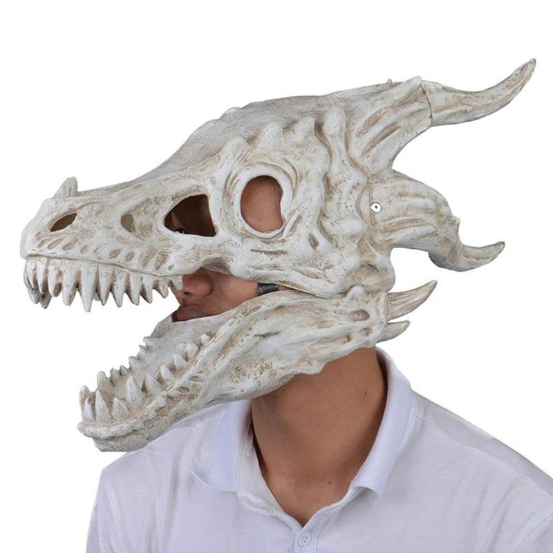 Nueva máscara de dragón, máscara de dinosaurio de mandíbula móvil, máscara de decoración de dinosaurio de mandíbula móvil para fiesta de Halloween, decoración de máscara de Cosplay