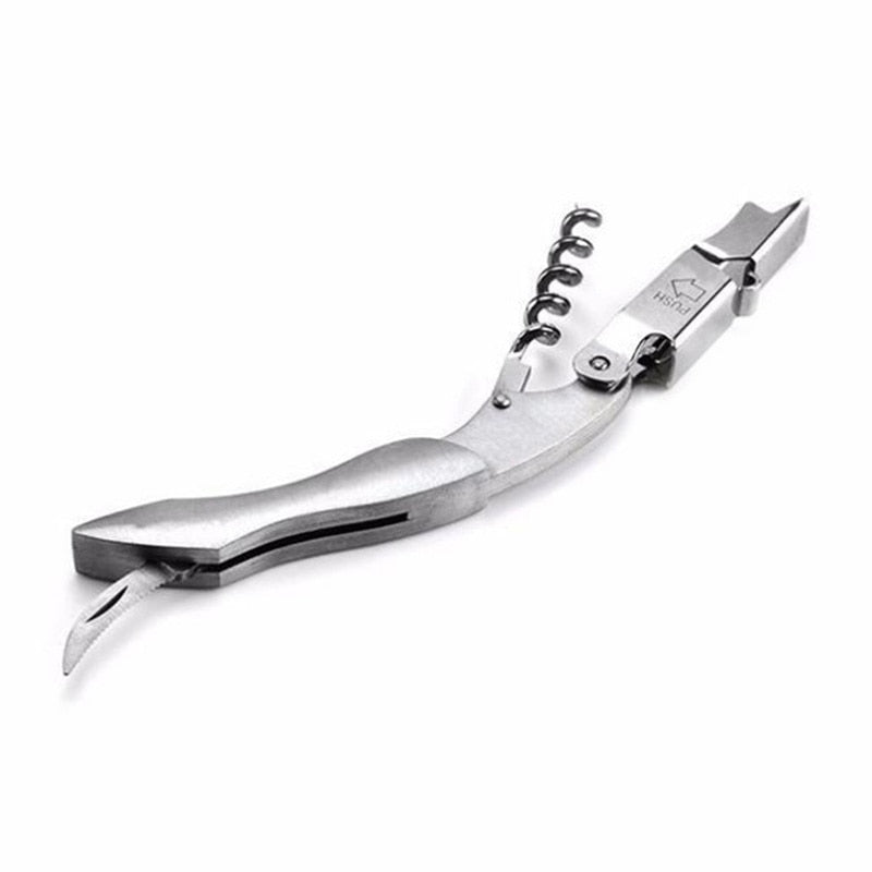 1Pcs New Creative Bottle Opener Stainless Steel Wine Corkscrew Beer Bottle Can Remover Cutter For Kitchen Tools Bar Accessoires