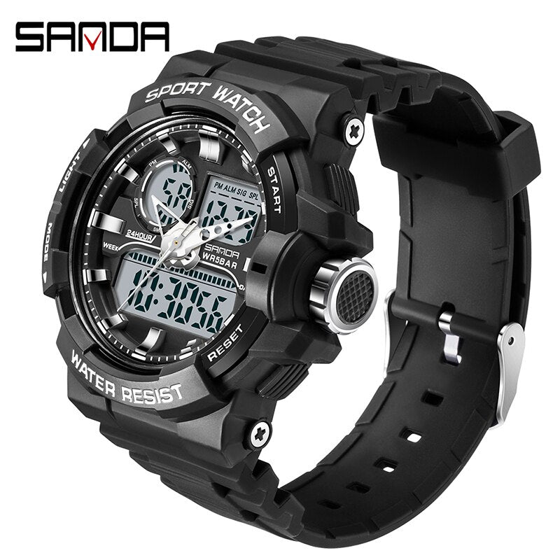 SANDA 2022 Top Brand Luxury Military Men's Watches 50M Waterproof Wristwatch Quartz Watch for Men Clock relogio masculino 6025