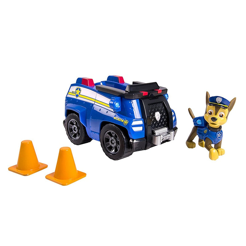 Original Paw Patrol Rescue Dog Puppy Set Spielzeugauto Patrulla Canina Spielzeug Actionfigur Modell Chase Skye Trümmerauto für Kinder Geschenk