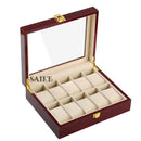New Wood Watch Box Storage Red Watch Collection Box With Gold Lock Jewelry Organizer For Women