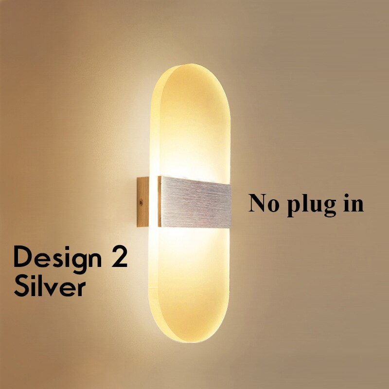 Decor Indoor Wall Lamp Plug In Dimming Acrylic Modern Bedroom Wall Light Led For Home Bedside Wall Sconce With Plug 12W 4 Colors