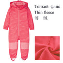 2021 2-10 year old children's outdoor coveralls, windproof and rainproof jumpsuits, soft shell jackets kids clothes