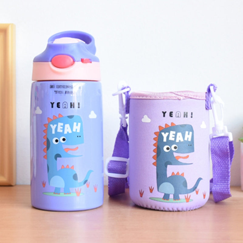 Hot Sales  Cute Children Powdered Milk Kettle Cartoon Stainless Steel 316 Straw Thermos Flasks Baby&