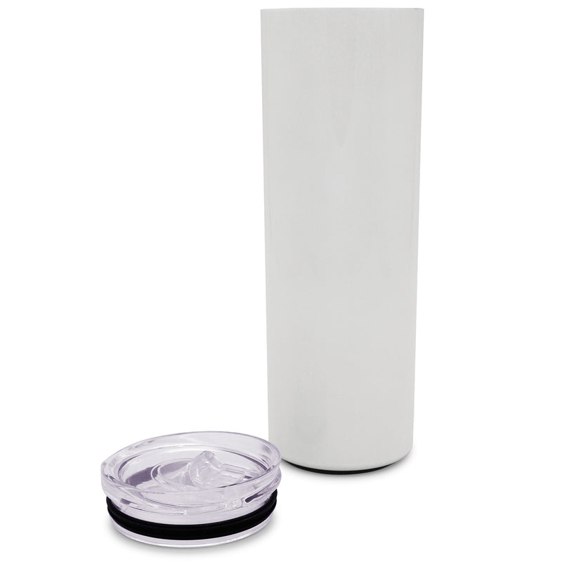 Großhandel 20 Unzen Bulk Sublimation Blank White Skinny Tumbler Edelstahl Konische Wasserflaschenbecher mit Deckel und Strohhalm