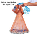 XCLOHAS American Hand Cast Net con disco volador Red de pesca con mosca de alta resistencia 300/360/420/480/540/600/720cm Red de lanzamiento