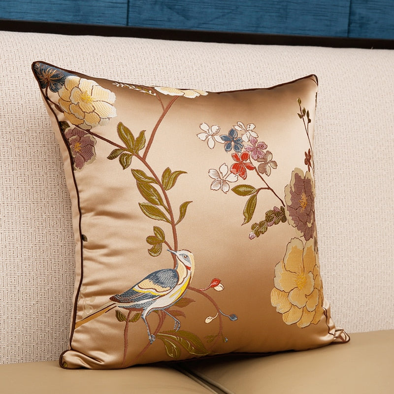 High precision embroidery jacquard pillow case mahogany sofa cushion pillowcase headboard large back pillow back cover customize