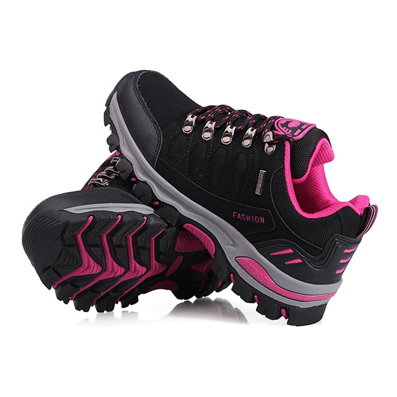 Autumn Spring Women Outdoor Leather Trekking Hiking Shoes Woman Mountain Sneakers Treking Walking Camping Trail Climbing