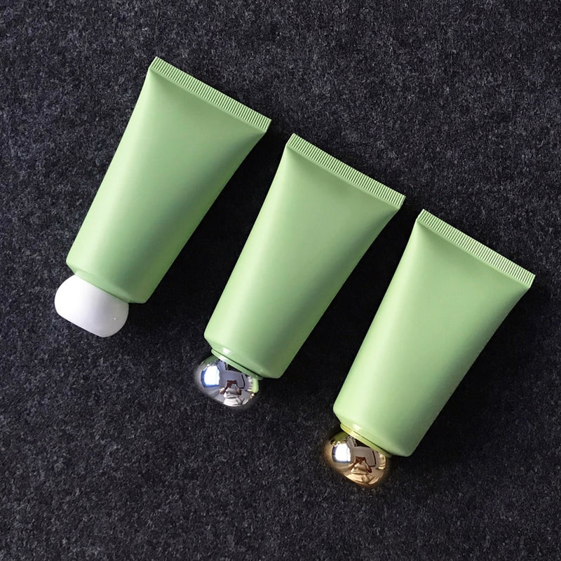 50 ml Frost Plastic Soft Bottle Matte Green 50 g Kosmetikcreme Gesichtsreiniger Behälter Zahnpasta Lotion Tube Kostenloser Versand