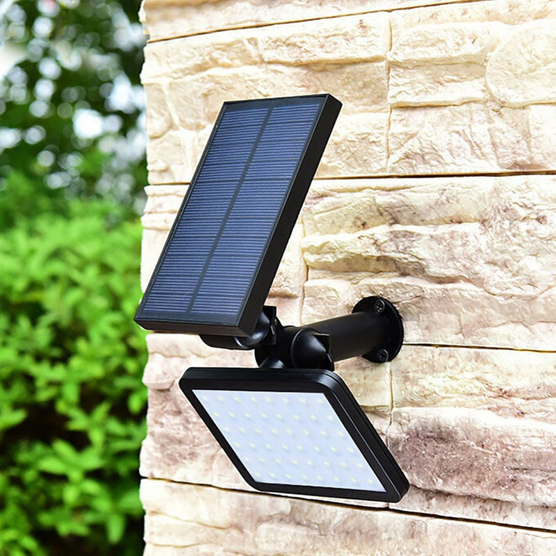 Lámpara de energía solar 48 leds Farola solar para jardín al aire libre Patio de pared Iluminación de seguridad LED Ángulo de iluminación ajustable 280lm
