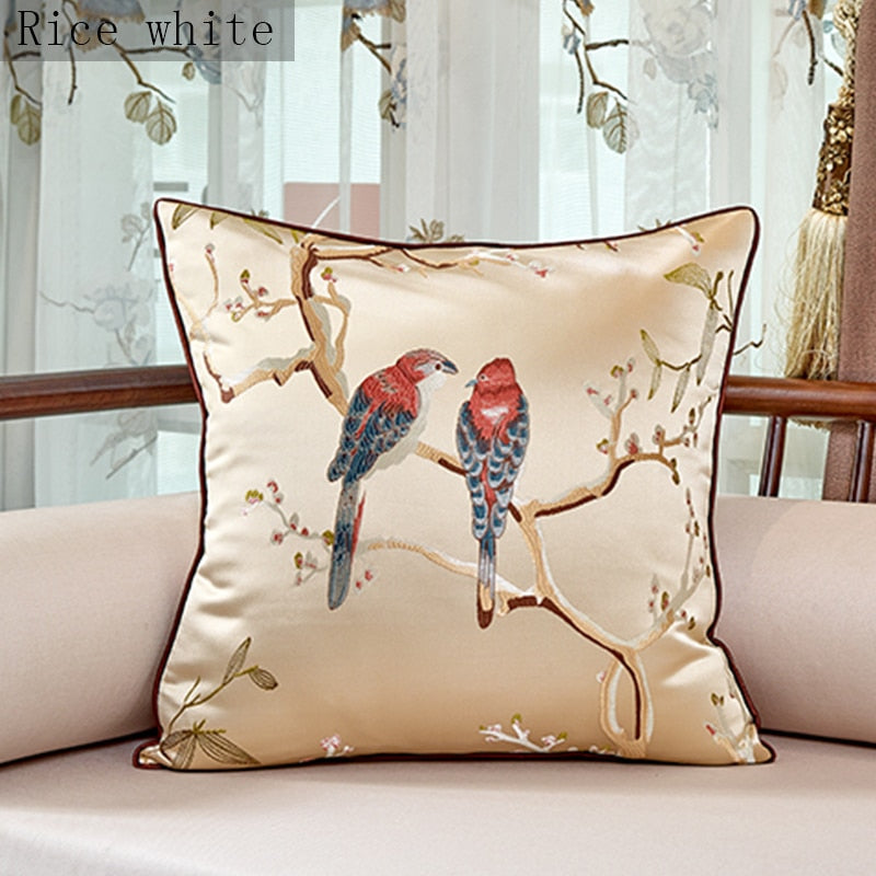 Chinese embroidered decorative cushions flower cushion cover sofa cover pillow