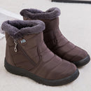 Nuevos zapatos cálidos para mujer, botas con cremallera de alta calidad para mujer, botines de invierno sólidos para mujer, zapatos impermeables para mujer