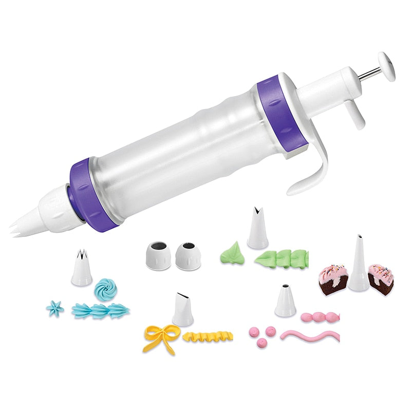 Plastic Dessert Decorator Set Cake Decoration Accessories With Nozzle Cupcake/Cake Icing Piping Tool Decorating Syringe      094