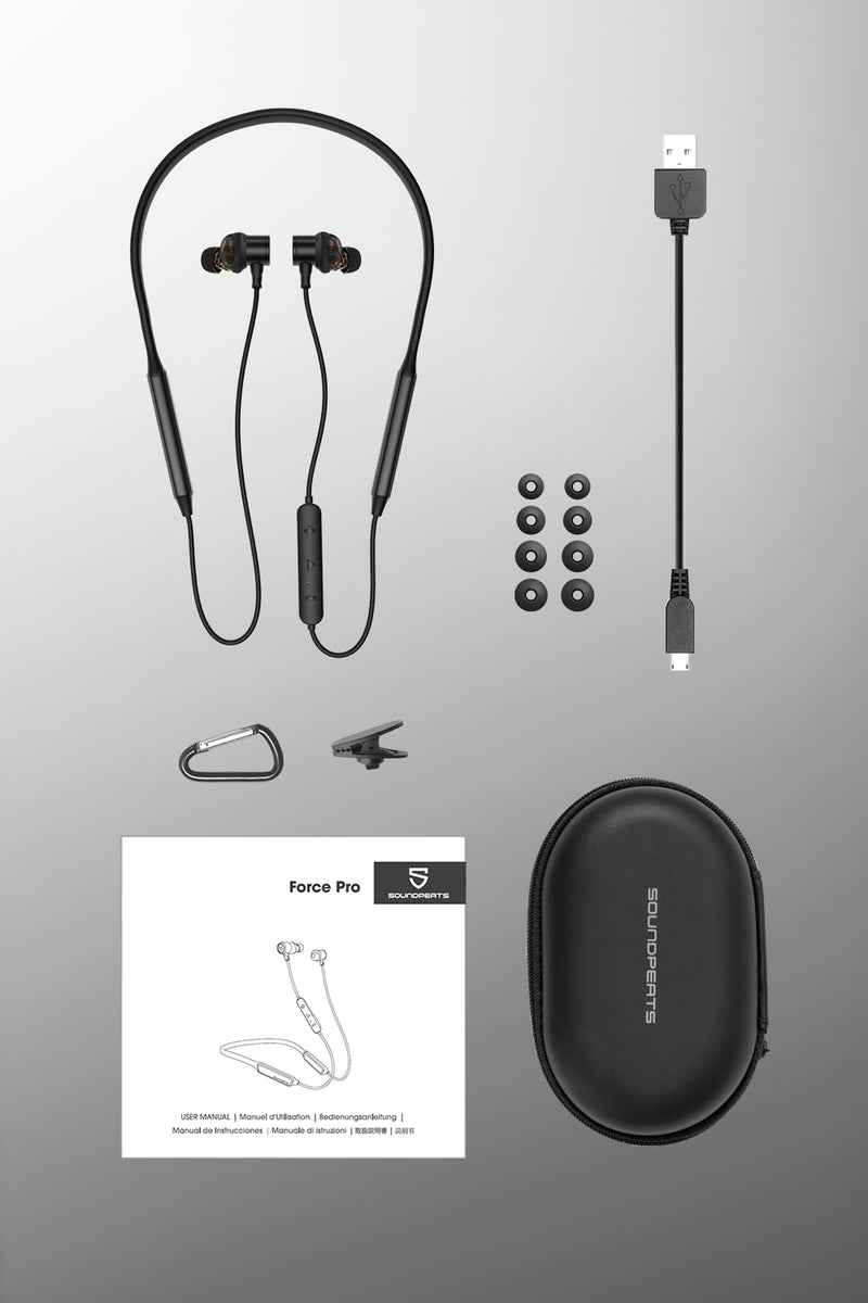 SoundPEATS Force Pro Bluetooth Wireless Earphones CVC Built-in Mic Stereo Super Bass in-Ear Magnetic Sports Earbuds 22H Player
