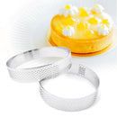 Tart Ring Stainless Steel Tartlet Mold Circle Cutter Pie Ring Heat-Resistant Perforated Cake Mousse Molds Tart Pastry