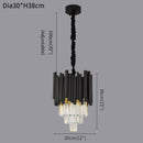Modern black chandelier lighting for dining room Dia30cm hanging crystal lamp luxury kitchen island led cristal light fixture