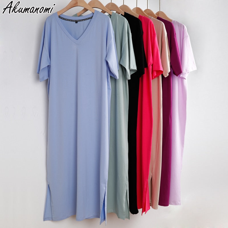 Oversized V Neck Plus Size Women Maxi Dress 4xl 5xl 6xl 7xl 8xl 9xl 10xl Summer Casual Loose Long Korean Harajuku Boho Dresses