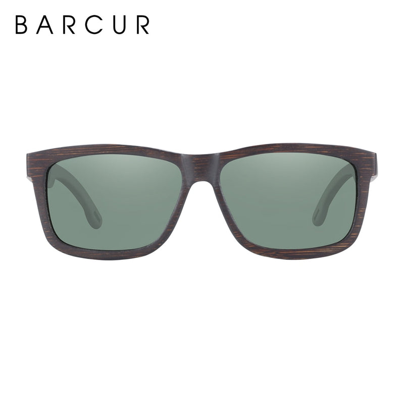 BARCUR Square Sunglasses Bamboo Women Brown Wood Sun glasses Men Polarized Vintage oculos de sol lunette de soleil femme