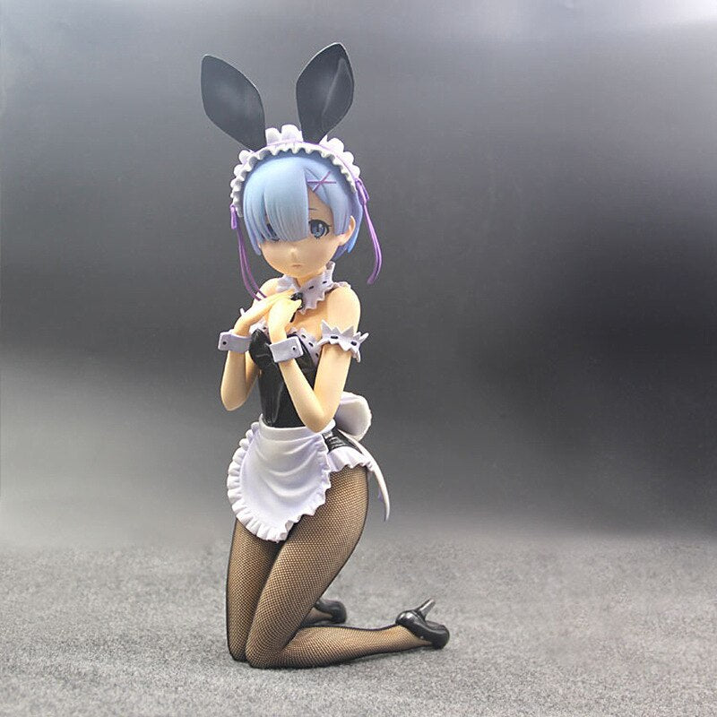 30 CM Anime Re: La vida en un mundo diferente de cero RamRem Figura Maid outfit Bunny girl Ram Figura de acción PVC Modelo Juguetes