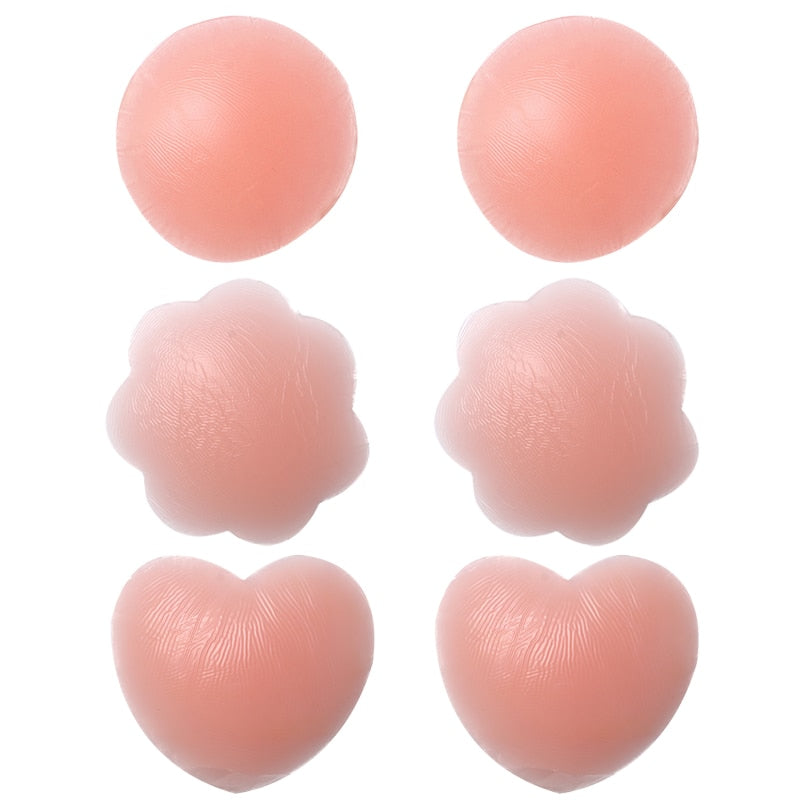 Cool Reusable Self Adhesive Silicone Breast Nipple Cover Bra Pad Invisible Petals Pasties Women Accessories Stickers 1/3 Pairs