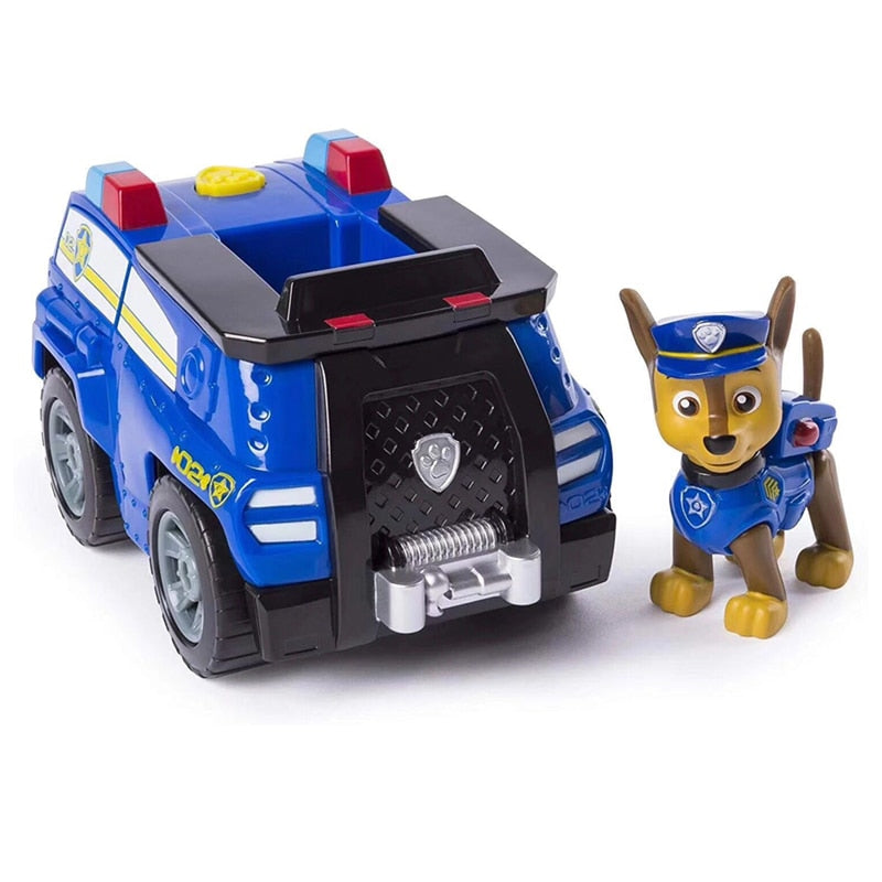 Juego de cachorros de perro de rescate de la patrulla canina genuina, coche de juguete, Patrulla Canina, modelo de figura de acción, Chase Skye, coche de escombros para niños, regalo