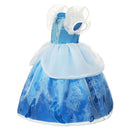 VOGUEON Mädchen Aschenputtel Prinzessin Halloween Party Kostüm Kurzarm Blau Fancy Ballkleid Kinder Fancy Geburtstag Kleidung Kittel