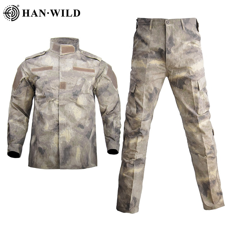 Hombres Militar Uniforme Airsoft Camuflaje Traje Táctico Camping Ejército Fuerzas Especiales Combat Jcckets Pantalones Militar Soldado Ropa