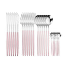 Cutlery Set Rose Gold Dinnerware Set 18/10 Stainless Steel Knife Fork Spoon  Kitchen Tableware Set Flatware Wholesale Cutlery
