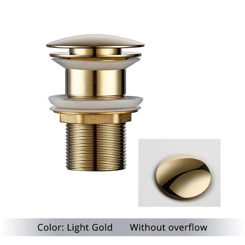 Bathroom Basin Sink Pop-Up Drain Waste Stopper Bathroom Faucet Accessories Solid Brass Material Black Chrome Rose Brushed Gold